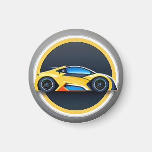 Imán Logotipo de coche deportivo en estilo circular mod