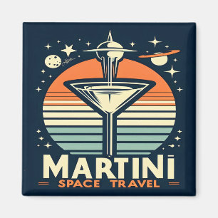 Imán Logotipo de despegue de viaje espacial Martini