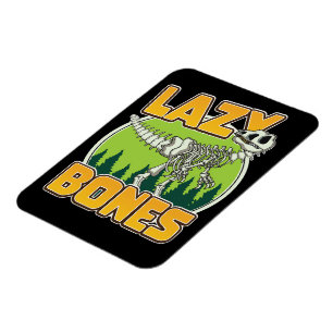Imán logotipo de dibujos animados Lazy Bones