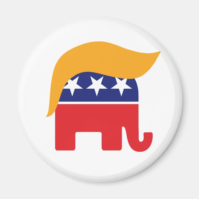 Imán Logotipo de elefante Donald Trump GOP (Frente)