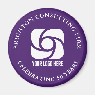 Imán Logotipo de empresa morado personalizado para nego