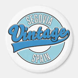 Imán logotipo de estilo retro segovia españa