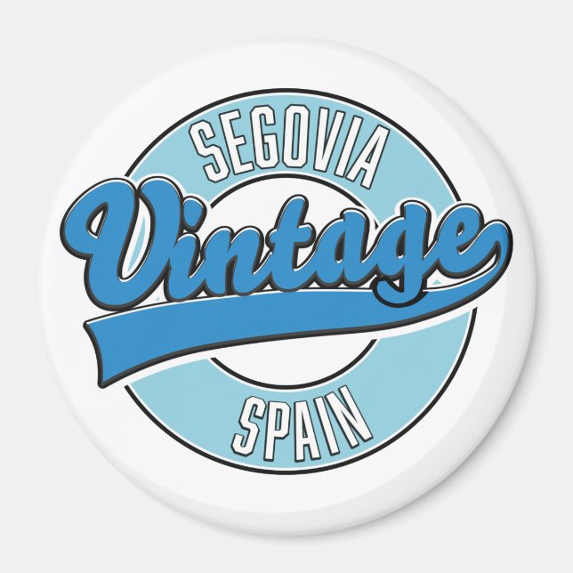 Imán logotipo de estilo retro segovia españa (Frente)