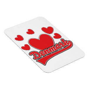 Imán Logotipo de estilo vintage de Amor Dinamarca