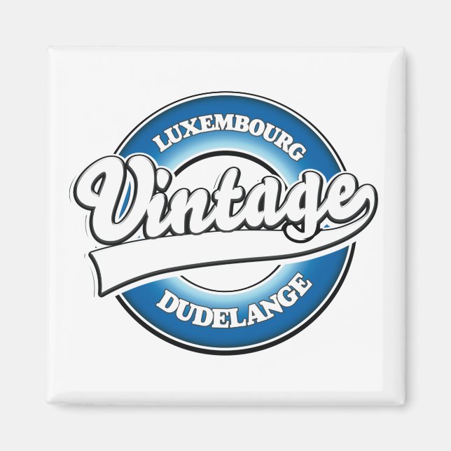Imán logotipo de estilo vintage de Dudelange Luxemburgo (Frente)
