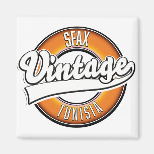Imán logotipo de estilo vintage Sfax Túnez