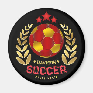 Imán Logotipo de fútbol con nombre personalizado