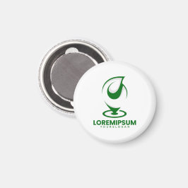 Imán Logotipo de gota de agua abstracta verde y globo