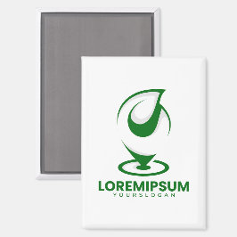 Imán Logotipo de gota de agua abstracta verde y globo