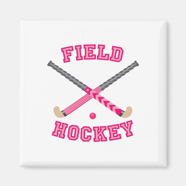 Imán Logotipo de hockey sobre hierba rosa (Frente)