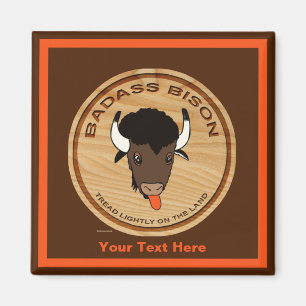 Imán Logotipo de la granja de Badass Bison