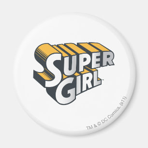 Imán Logotipo de la plata y del naranja de Supergirl
