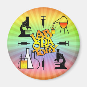 IMÁN LOGOTIPO DE LABORATORIO 4 CUADRADOS