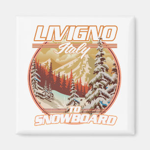 Imán Logotipo de Livigno Italia Snowboarding