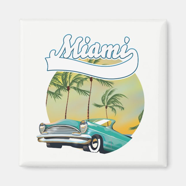 Imán logotipo de Miami Sunset (Frente)