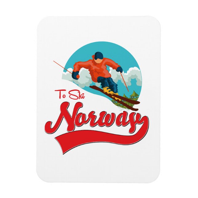 Imán logotipo de Noruega para esquiar. (Vertical)