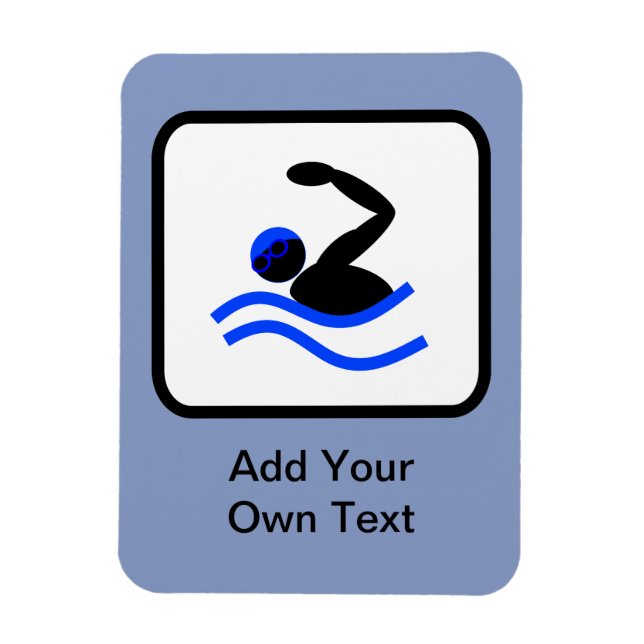 Imán Logotipo de personalizable Swimmer (Vertical)