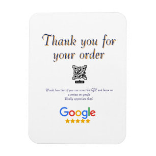Imán logotipo de reseña comercial de Google Scan QR rev