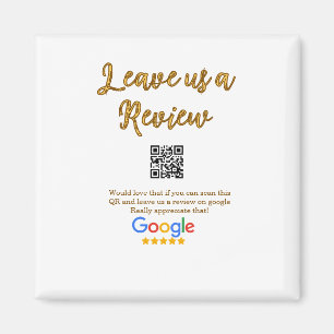 Imán logotipo de reseña comercial de Google Scan QR rev