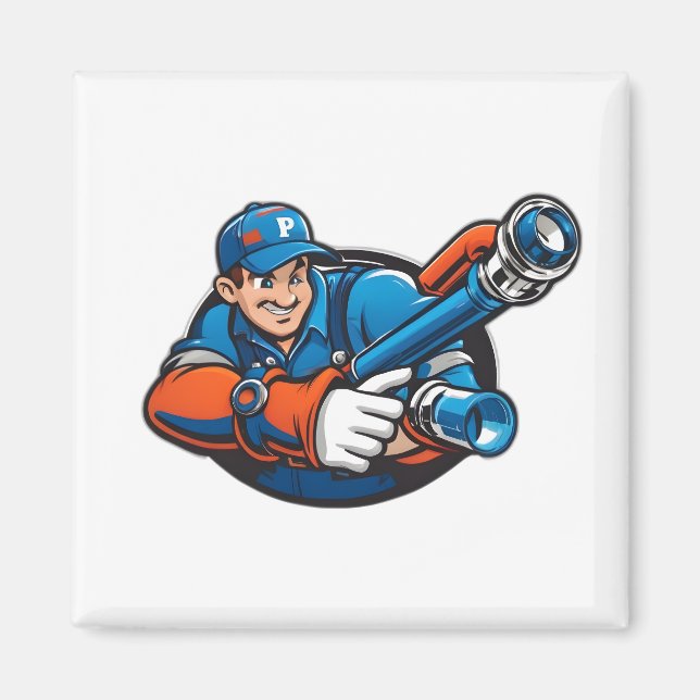 Imán logotipo de servicios de fontanería (Frente)