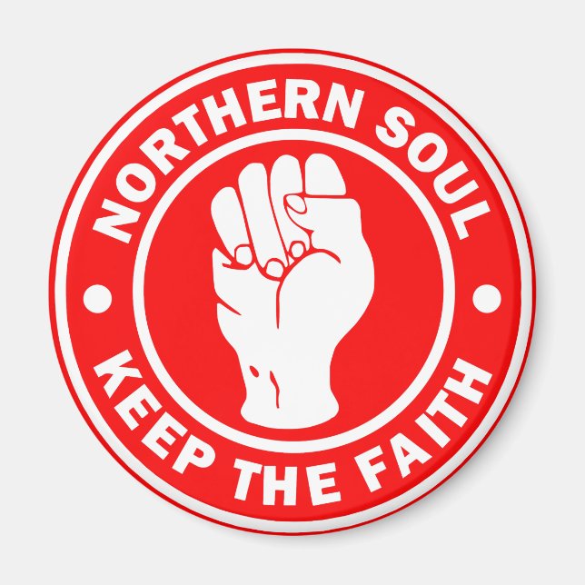 Imán logotipo de soul del norte rojo (Frente)