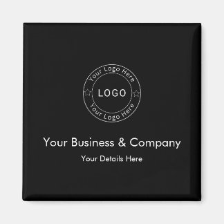 Imán Logotipo de su empresa en negro personalizado