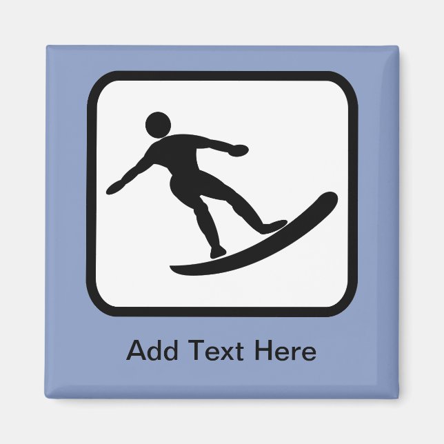 Imán Logotipo de surfista de personalizable (Frente)