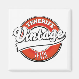 Imán logotipo de tenerife españa al estilo vintage
