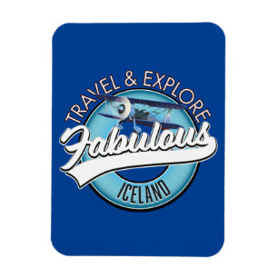 Imán logotipo de viajar explorar fabuloso Islandia