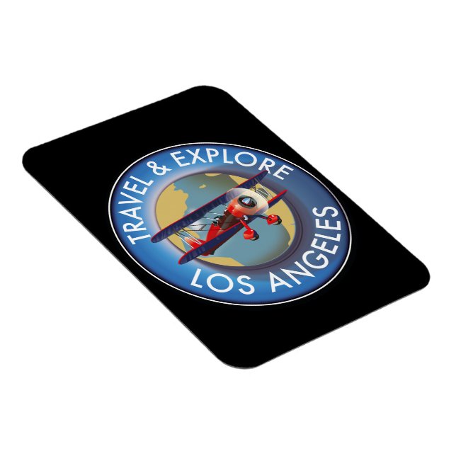 Imán logotipo de Viajar explorar Los Ángeles (Lado Derecho)