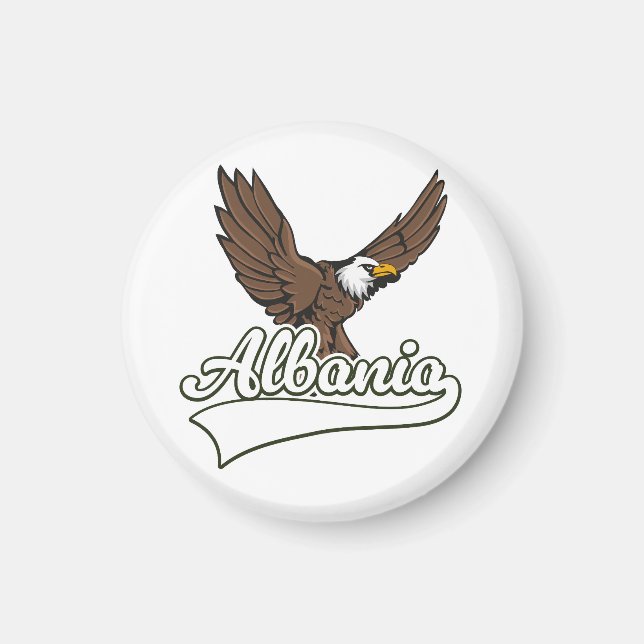 Imán logotipo de viaje a Albania (Frente)