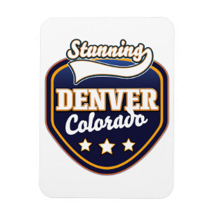 Imán logotipo de viaje de Denver Colorado