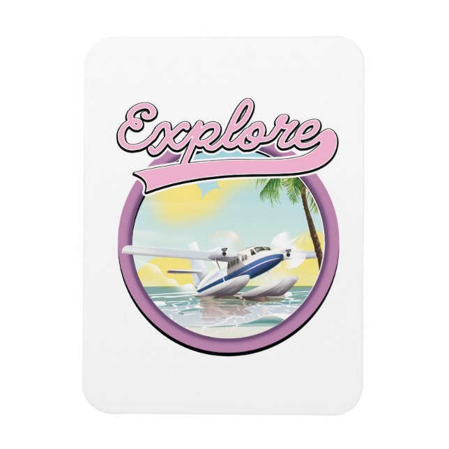 Imán logotipo de viaje Explorar (Vertical)