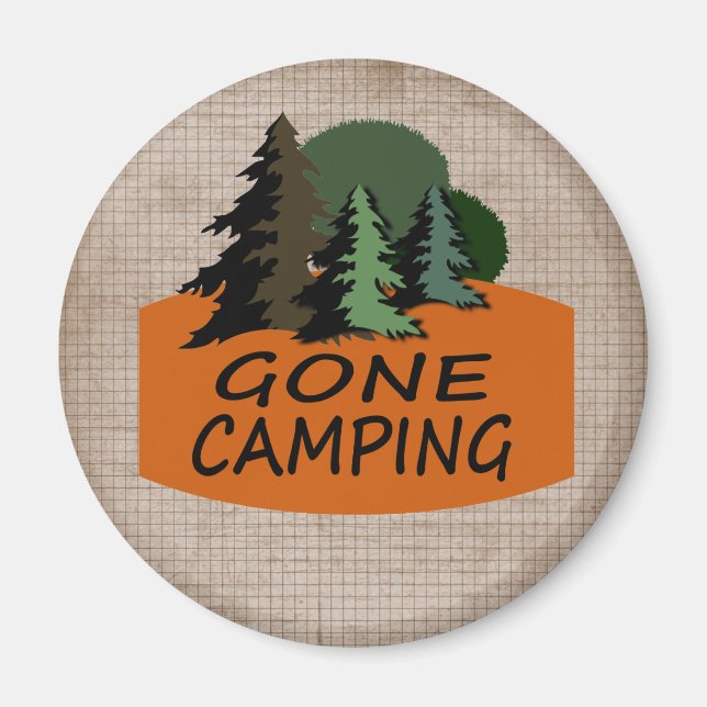 Imán Logotipo del camping de marcha atrás (Frente)