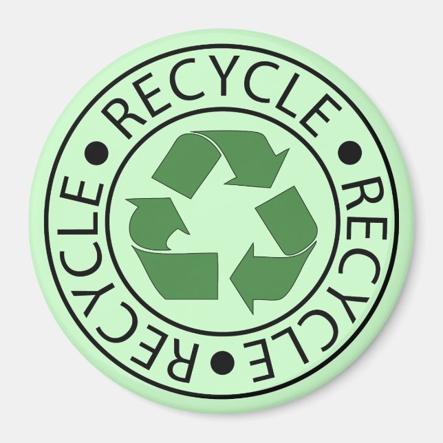 Imán Logotipo del Centro Verde de reciclaje (Frente)