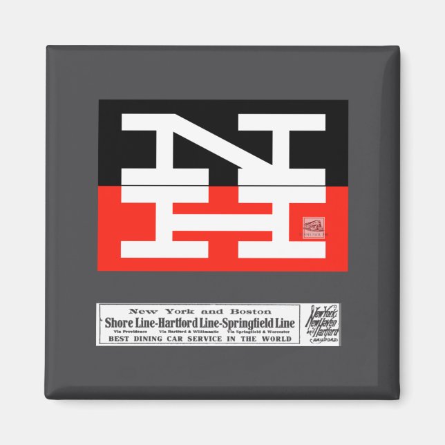Imán Logotipo del ferrocarril de New Haven _1 (Frente)