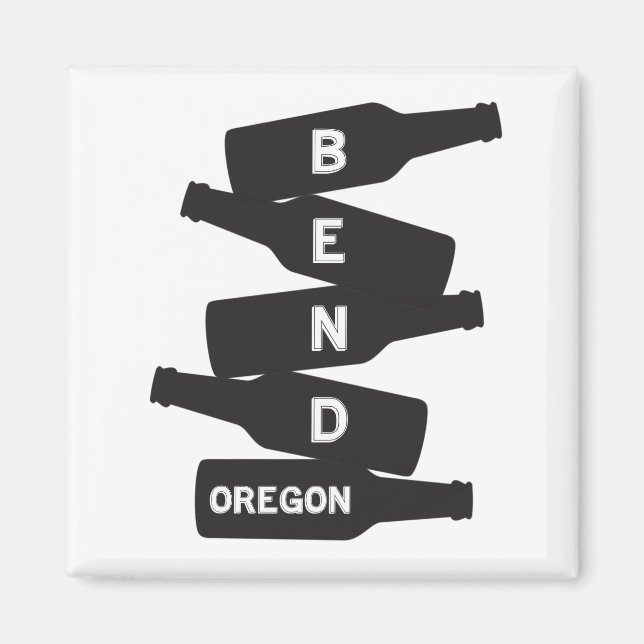 Imán Logotipo del frasco de cerveza Bend Oregon (Frente)