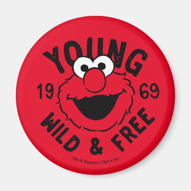 Imán Logotipo del patín Elmo - Joven, salvaje y libre 1 (Frente)