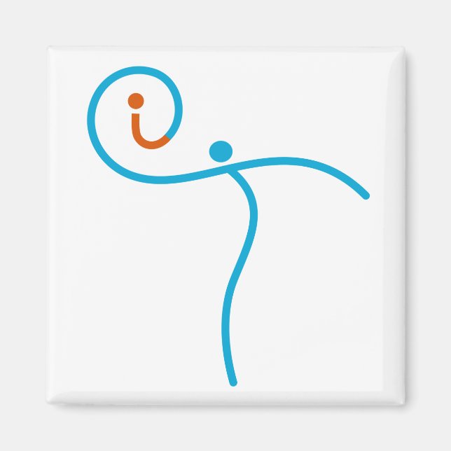 Imán logotipo it 01, cian/rojo (Frente)