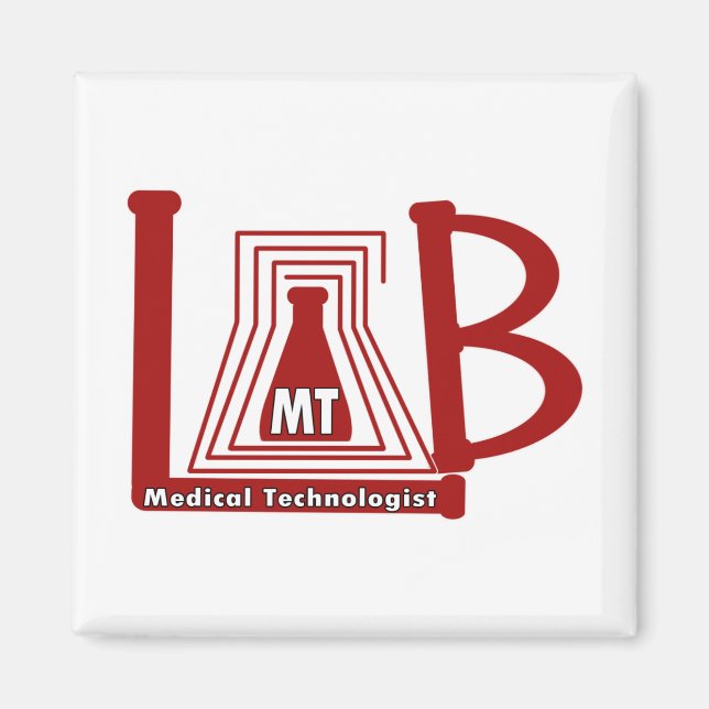 IMÁN LOGOTIPO LAB FLASK MT - TECNOLOGISTA MÉDICA (Frente)