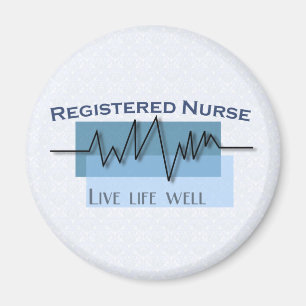 Imán Logotipo médico de la Enfermera Vive Life Well