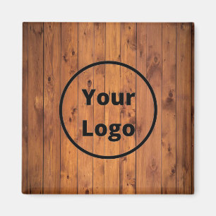 Imán logotipo personalizado madera marrón