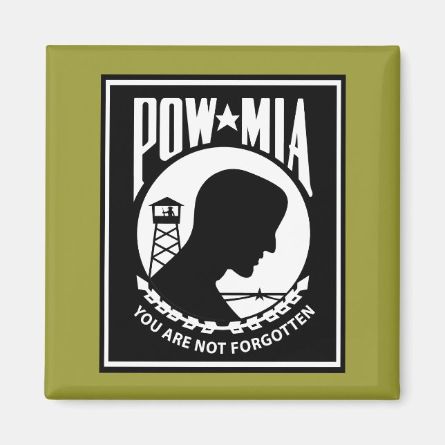 Imán Logotipo POW/MIA - Rectángulo (Frente)