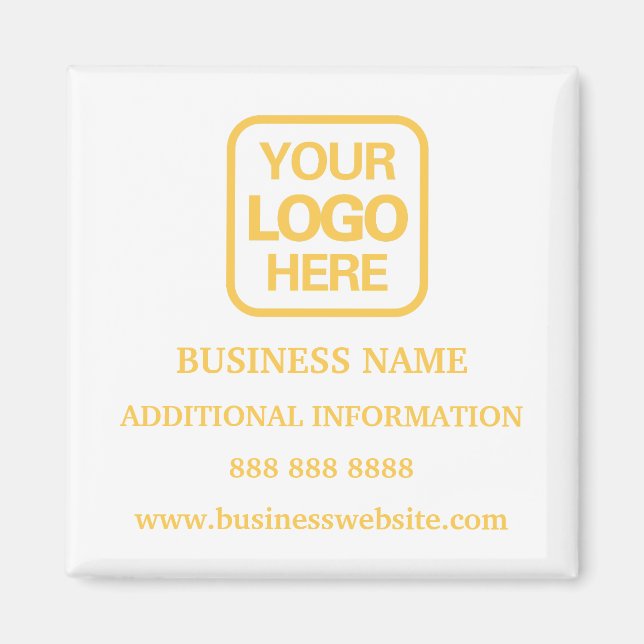 Imán Logotipo profesional moderno de oro blanco (Frente)