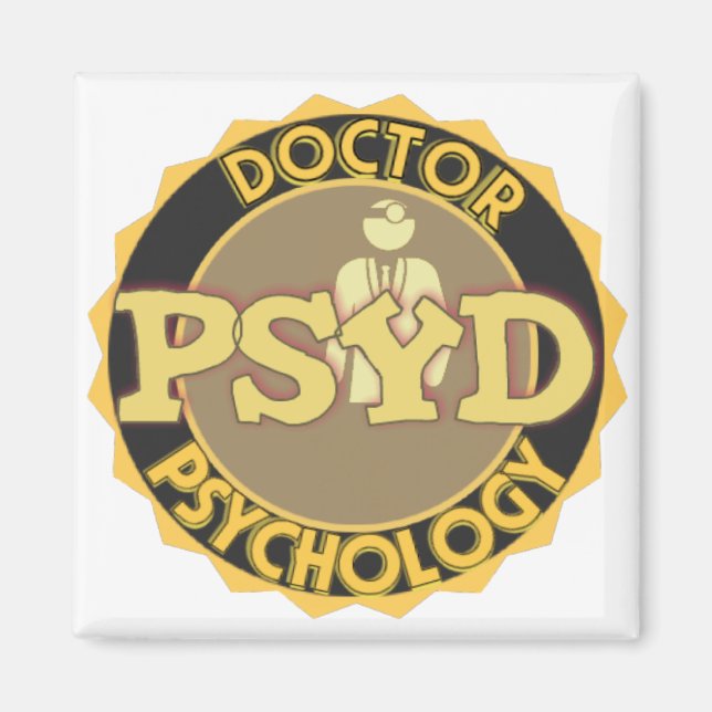 Imán LOGOTIPO PsyD - MÉDICA DE PSICOLOGÍA (Frente)