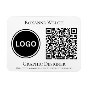 Imán Logotipo redondo Código QR Empresa flexible