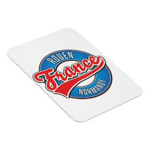 Imán logotipo retro de Rouen Normandía Francia