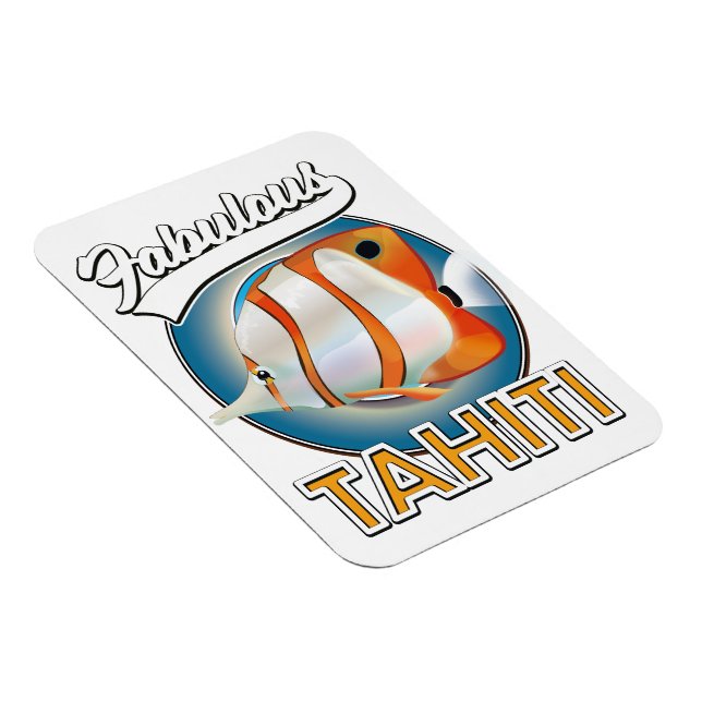 Imán logotipo retro fabuloso de Tahití (Lado Derecho)