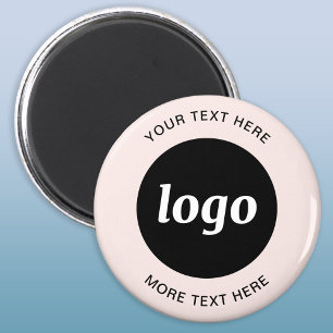 Imán Logotipo simple con texto Rubor Pink Business Magn