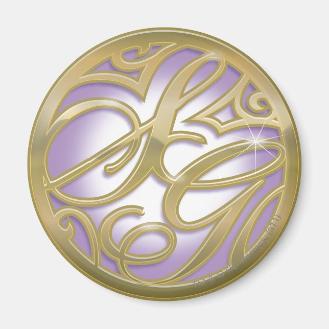 Imán Logotipo Supergirl Gold & Purple Circle (Frente)